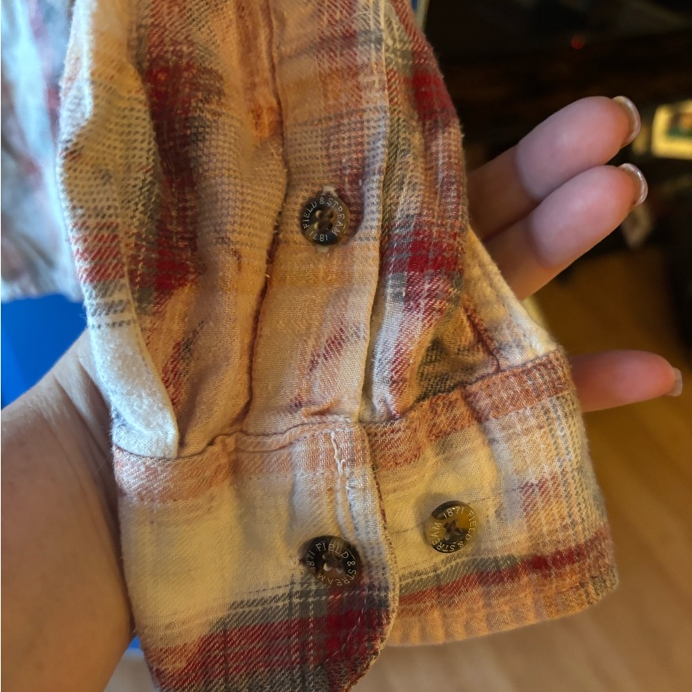 Franklin Flannels Distressed Casual Plaid Button Down Shirt Medium - Picture 5 of 7